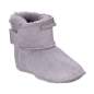 Preview: Lammfell Babyschuhe einfacher Klettverschluss grau-grau-1