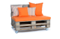 Preview: Palettenkissen Sunline Uni 120x80x8 orange-1