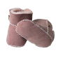 Preview: Lammfell Babyschuhe einfacher Klettverschluss beige