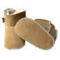 Preview: Lammfell Babyschuhe einfacher Klettverschluss beige