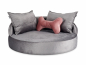 Preview: Hundebett Island Velvetline ANTHRAZIT Ø 70cm-1