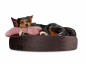 Preview: Hundebett Island Velvetline BRAUN Ø 85cm-1