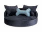 Preview: Hundebett Island Velvetline NAVYSCHWARZ Ø 100cm