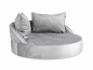 Preview: Hundebett Island Velvetline SILBER Ø 85cm-2