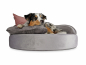 Preview: Hundebett Island Velvetline SILBER Ø 70cm