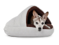 Preview: Hundebett Shell Comfort 90x90 cm cremebraun