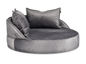 Hundebett Island Velvetline ANTHRAZIT Ø 100cm-2