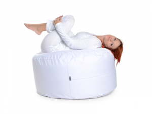 Juubag-rondo-Nylon-Sitzpouf 90cm weiss