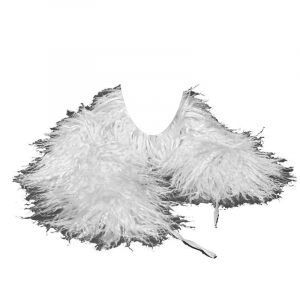 Tibetlammfell Kragen 75 cm weiß - weiß