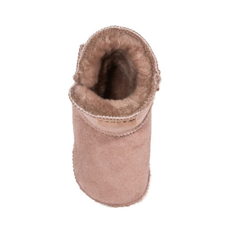 Lammfell Babyschuhe einfacher Klettverschluss beige-beige-3