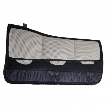 AirTec Plus Lammfell Westernpad mit Funktionsgewebe wirbelsäulenfrei aufpolsterbar Stofffarbe schwarz