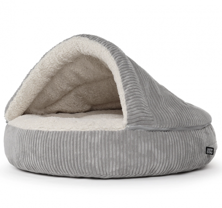 Hundebett Shell cord grau