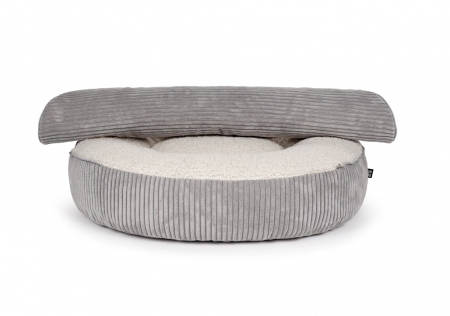 Hundebett Shell cord grau