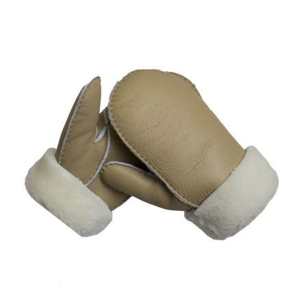 fäustinge Handschuhe beige Nappa