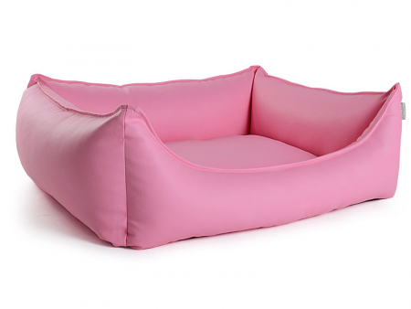 Hundebett Dreamcollection Kunstleder 90x70 cm pink