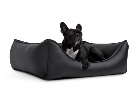 Hundebett Dreamcollection Kunstleder 110x90 cm schwarz