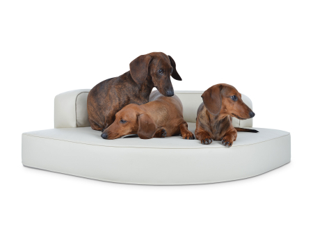 Hundebett Esquina Kunstleder 100x100 creme