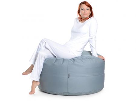 Juubag-rondo-Nylon-Sitzpouf 90cm grau