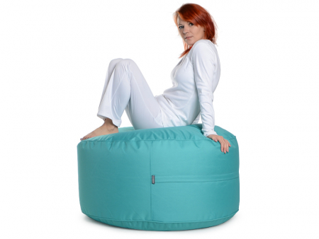 Juubag-rondo-Nylon-Sitzpouf 90cm türkis