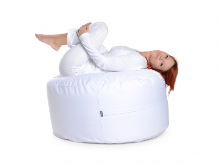 Juubag-rondo-Nylon-Sitzpouf 90cm weiss