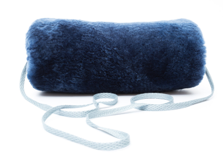 Lammfell Muff marineblau