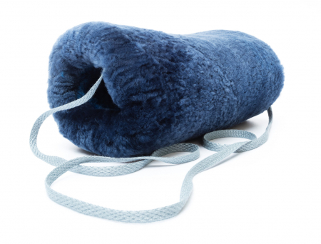 Lammfell Muff marineblau