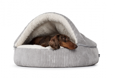 Hundebett Shell cord grau